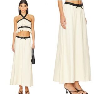 WEWOREWHAT Bow Maxi Drawstring Skirt